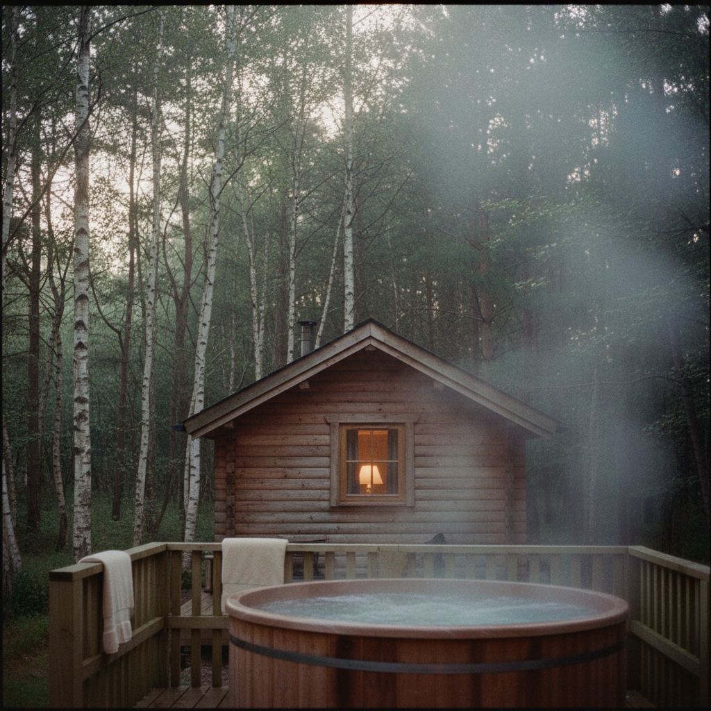 Log cabins with hot tubs