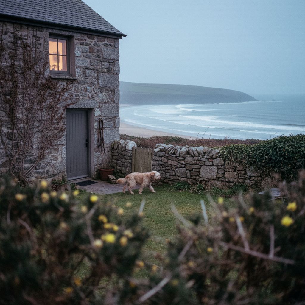 Cornwall landscape at dusk — coast paths, cream teas and surf — home of curated dog friendly cottages