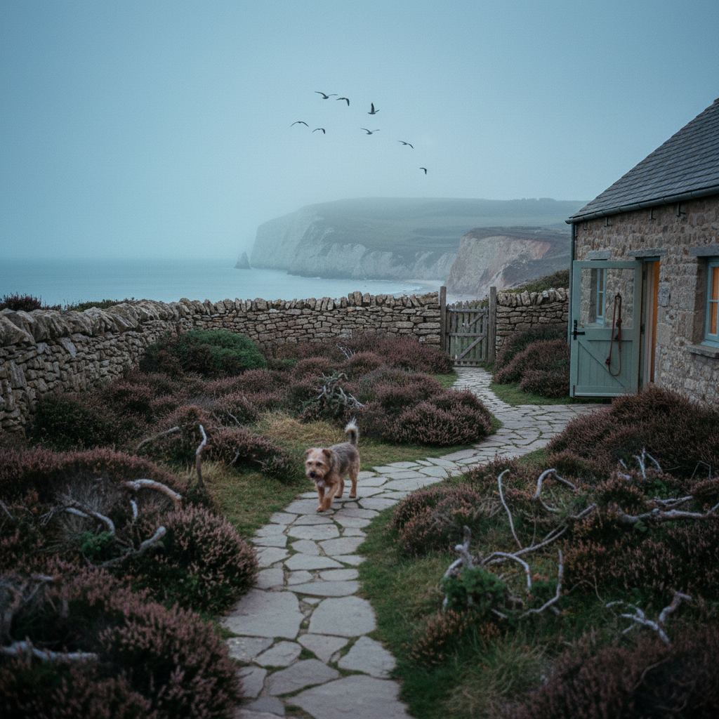 Dorset landscape at dusk — the Jurassic Coast — home of curated dog friendly cottages