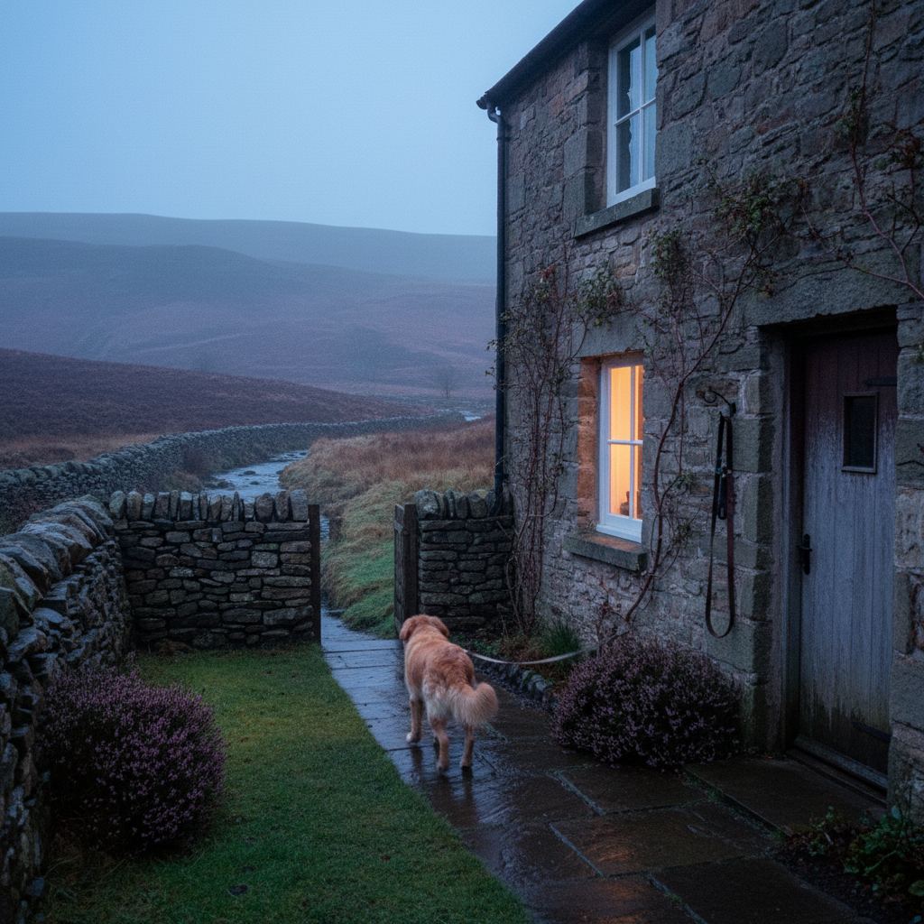 Yorkshire landscape at dusk — dales, moors and coast — home of curated dog friendly cottages