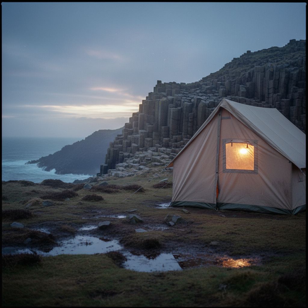 Northern Ireland landscape at dusk — the Causeway Coast, loughs and glens — home of hand-picked glamping stays