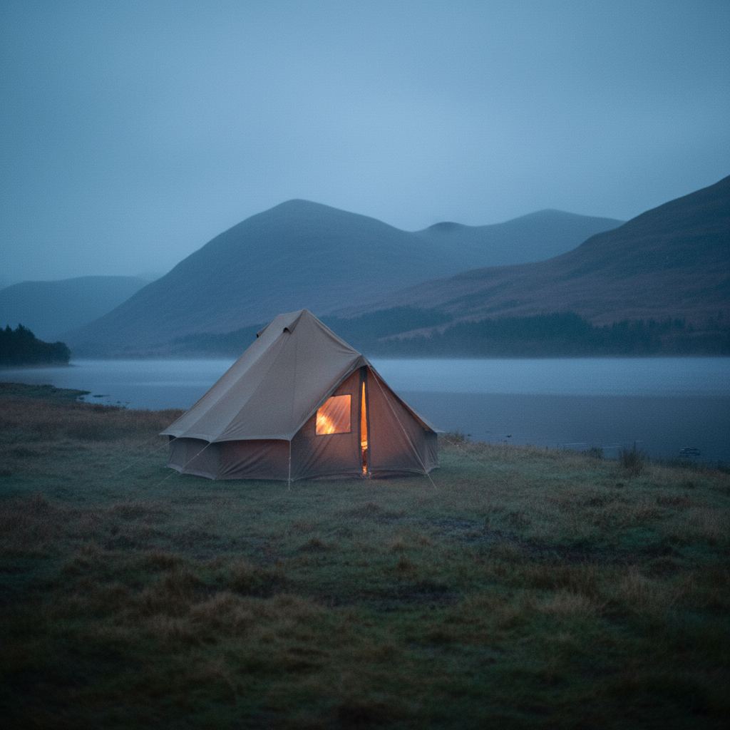 Scotland landscape at dusk — lochs, glens and big skies — home of curated glamping stays