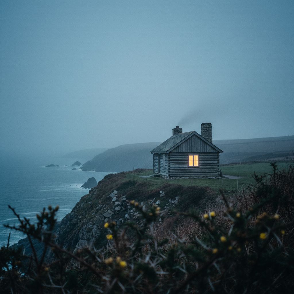 Cornwall landscape at dusk — coast paths, cream teas and surf — home of curated log cabins