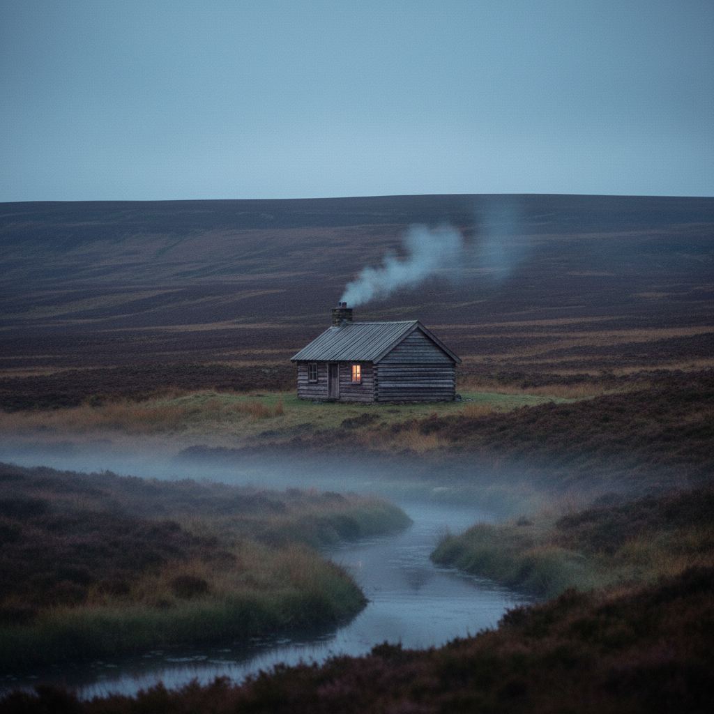 Yorkshire landscape at dusk — dales, moors and coast — home of curated log cabins
